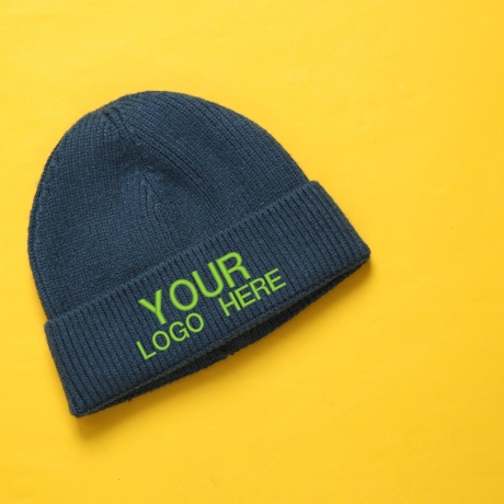 Individuell bestickte Mütze, personalisierte Fold over Hat mit Text oder Logo, Small Business Logo