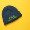 Individuell bestickte Mütze, personalisierte Fold over Hat mit Text oder Logo, Small Business Logo