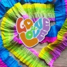 Pride Aufnäher | Liebe Herz Retro gestickte Applikation | Aufbügeln | 8,5cm
