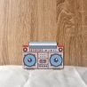 Gestickter Retro Boombox Patch, Vintage Musikgeschenk