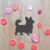 Corgis Aufnäher | Gestickte Silhouette | Anpassbare Farben | 7,5cm