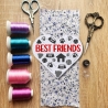 Dog Lover Patch, BFF Herz, gestickt, 9 cm Rot & Schwarz