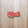 Retro Aufnäher | Kind gestickte Applikation | Regenbogen Schriftzug im 70er 80er Stil