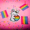 LGBTQ+ Bunny Pride Patch 9 cm, gesticktes Accessoire zum Aufnähen oder Aufbügeln