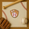Gestickter Baseball Aufnäher: Handschuh & Ball zum Aufbügeln (7,5 cm)
