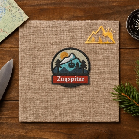 Zugspitze Aufnäher – Gestickter Berg Aufnäher, Deutschland Souvenir (ca. 8 cm) Filz Polyester Bestickt