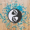 Tierliebhaber Aufnäher | Yin Yang Pfoten | Gestickte DIY Applikation, Handgefertigter Tiermotiv, Aufnäher, 8 cm