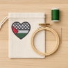 Palästina Patch – Palästina Herz – 6 cm – Keffiyeh & Flagge, Rot Weiß Grün