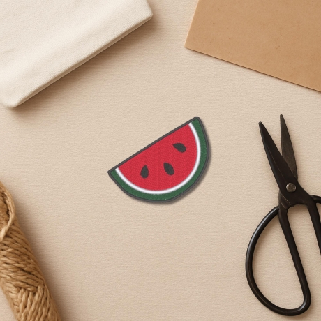 Watermelon Patch gestickt, 6 cm, rot grün weiss, handgemacht