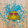 Retro Aufnäher | Gestickter Peace Smiley | 70s Sonnenbrille, Palmen (7 cm)