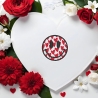 Valentinstag Bügelbild, glückliches Gesicht mit Herzen, romantische Liebe Stickerei, 4,5 cm