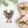 Weihnachten Aufnäher | Gesticktes Rentier mit Lichtern - 7,5 cm - Urlaub aufbügelbare Applikation