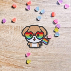 Pride Aufnäher – Bestickter Corgis LGBTQ+ Aufnäher, Regenbogen Flagge