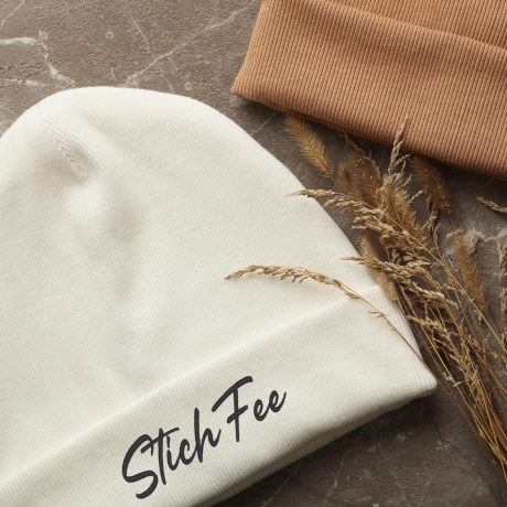 Individuell bestickte Mütze, personalisierte Fold over Hat mit Text oder Logo, Small Business Logo