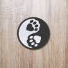 Tierliebhaber Aufnäher | Yin Yang Pfoten | Gestickte DIY Applikation, Handgefertigter Tiermotiv, Aufnäher, 8 cm