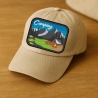 Camping Aufnäher 10 cm, Outdoor Berge und Natur Motiv, zum aufbügeln