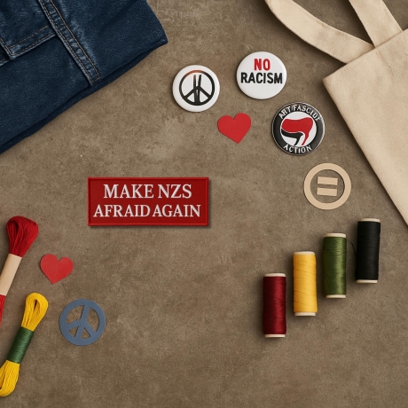 Make NZS Afraid erneut – Anti-Faschismus & Nazi, für Taschen, Jacken, Kleidung, Filz Aufnäher