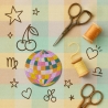 Retro Aufnäher | Disco Kugel Applikation | Bügelbild | 6 cm Stickpatch