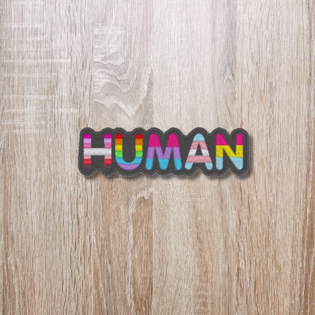 Pride Aufnäher | Regenbogen Mensch | Bestickter LGBTQ+ Aufnäher mit Regenbogen-Flaggen