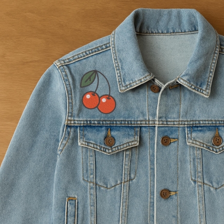 Retro Patch Kirschen– Stickpatch in Wunschgröße | Vintage, Rockabilly, Frucht