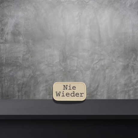 Nie wieder Patch: Politisches Aufbügler, gestickte Applikation