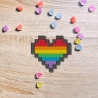 Pride Aufnäher: Rainbow Pixel Heart Aufnäher - 5 cm