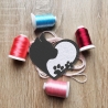Katze Aufnäher | Silhouette Herz Aufbügler | Gestickter Aufnäher mit anpassbaren Farben
