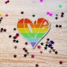Pride Patch: Regenbogen Liebe Herz Gestickte Applikation (7 cm)