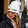 Regenbogen Beanie mit Herz Stickerei | Pride Mütze 