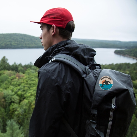 Travel Aufnäher | Washington State Orca | Andenken, Los Angeles Geschenk | Aufbügeln