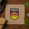 Travel Aufnäher |Berlin Aufnäher Brandenburger Tor | 8 cm Stickpatch | Rot Schwarz Gelb