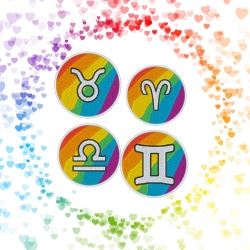 Pride Patch: Sternzeichen Regenbogen LGBTQ+ zum Aufnähen und Aufbügeln, 6 cm
