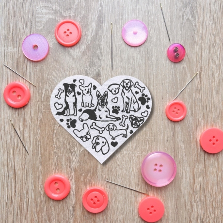 Puppy Patch, Gesticktes Hundeliebhaber Herz, DIY Applikation