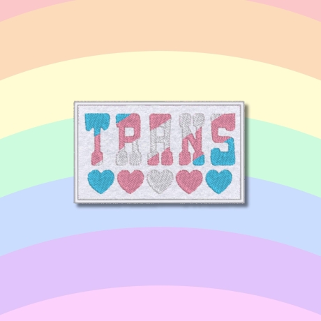 Trans Pride Patch: Gestickte LGBTQ+ Aufnäher (8 cm)