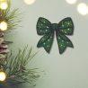 Weihnachten Aufnäher | Festliche Schleife bestickt Weihnachts Schleifenband-Applikation (7 cm)