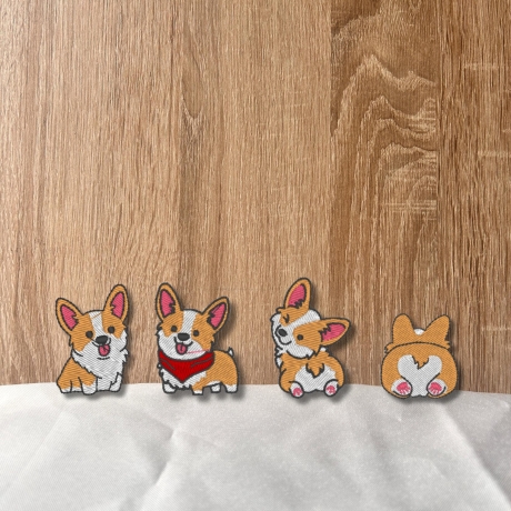Mini Aufnäher Set | Kleine Corgis Applikationen - Geschenk für Hundeliebhaber