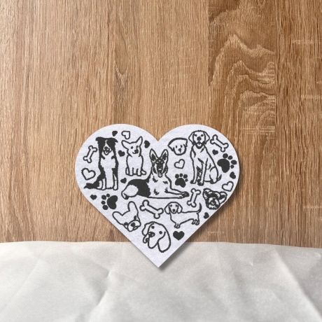 Puppy Patch, Gesticktes Hundeliebhaber Herz, DIY Applikation