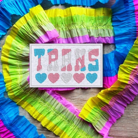 Trans Pride Patch: Gestickte LGBTQ+ Aufnäher (8 cm)