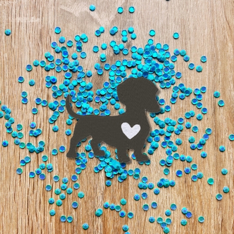 Gestickter Silhouette Dackel Aufnäher: Anpassbare Farben, 7,5 cm Hundeliebhaber Geschenk