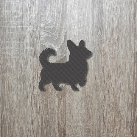 Corgis Aufnäher | Gestickte Silhouette | Anpassbare Farben | 7,5cm