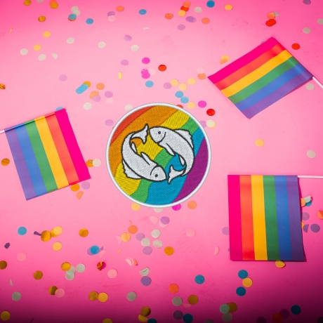 Pride Patch: Sternzeichen Regenbogen LGBTQ+ zum Aufnähen und Aufbügeln, 6 cm