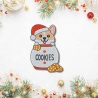 Weihnachtscorgis Aufnäher | Hund Aufnäher mit Keksen,bestickt, ca. 8cm, zum aufbügeln