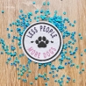 Less People, More Dogs Patch, Gestickte Pfotenabdrücke Applikation, Farben anpassbar