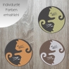 Tier Aufnäher | Kitty Yin Yang Stickapplikation | Anpassbare Farben