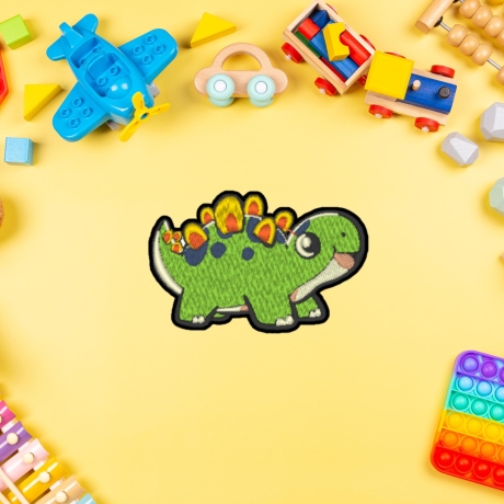 Grün Dino Patch, Aufnäher, Aufnäher, 7,5 cm, Stickapplikation für Kinder
