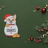 Weihnachtscorgis Aufnäher | Hund Aufnäher mit Keksen,bestickt, ca. 8cm, zum aufbügeln