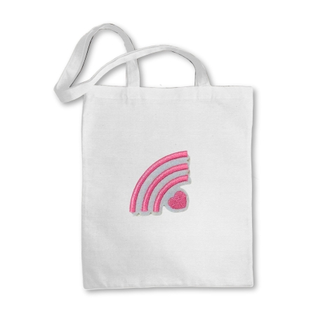 Valentinstag Aufnäher | Herz-WiFi Gestickt Rosa Applikation Bügelbild