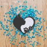 Katze Aufnäher | Silhouette Herz Aufbügler | Gestickter Aufnäher mit anpassbaren Farben