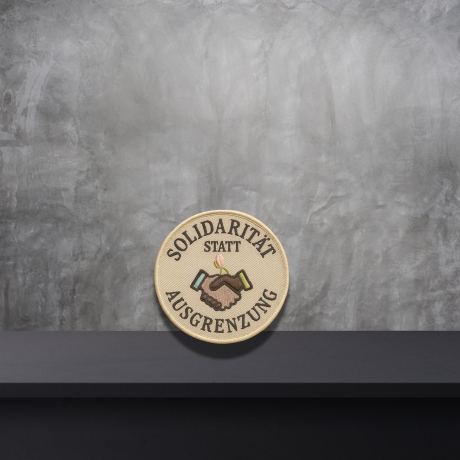 Solidarity Patch - Runder Stickaufnäher 7,5cm - Beige