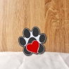 Tierliebhaber Aufnäher | Tatze mit Herz Design | Gestickte Aufbügler, Farben anpassbar